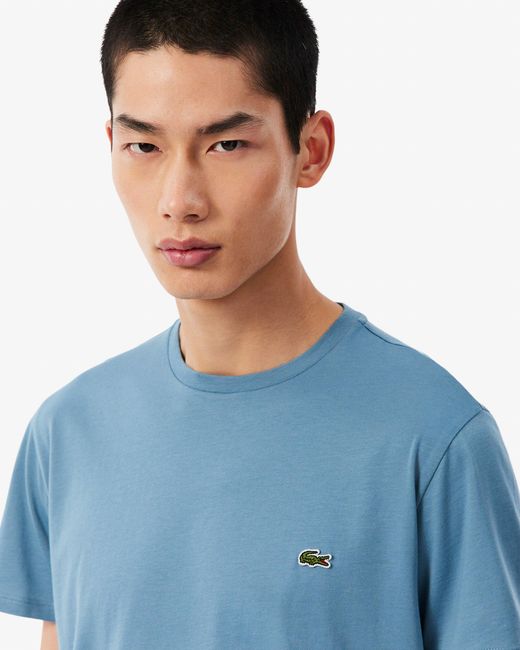 Lacoste Blue Crew Neck Pima Cotton Jersey T-Shirt for men