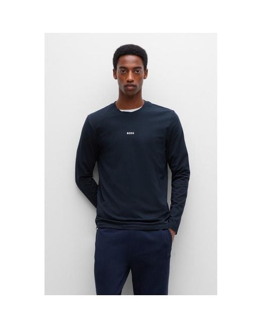 Mens hugo boss long sleeve t shirt deals