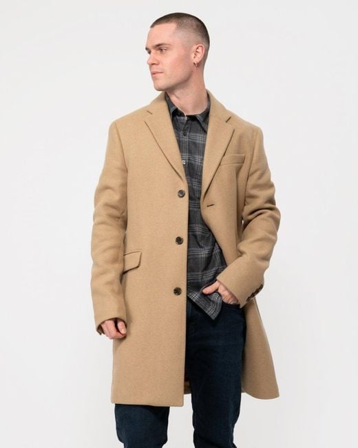 Gant Natural Classic Tailored Fit Wool Topcoat for men