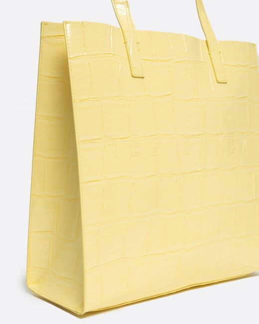 Ted Baker Yellow Croccon Imitation Croc Large Icon Bag