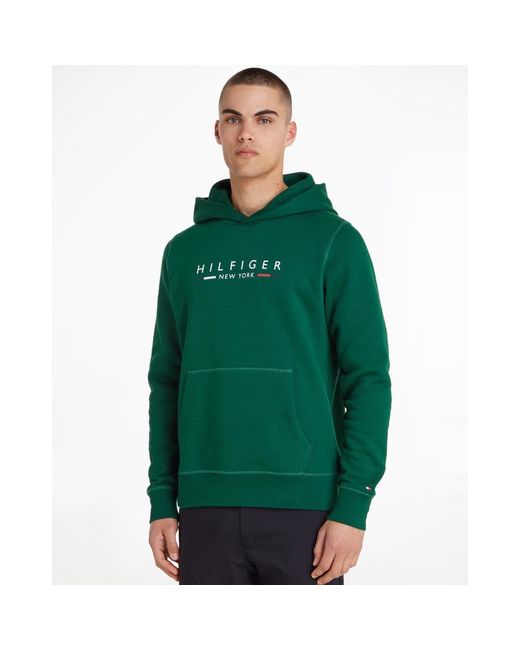 Tommy Hilfiger New York Hoodie in Green for Men | Lyst