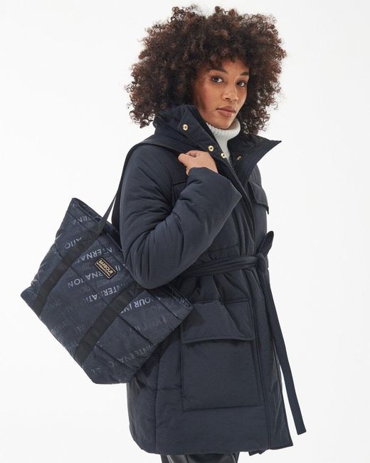 Barbour Blue Monaco Quilted Tote Bag