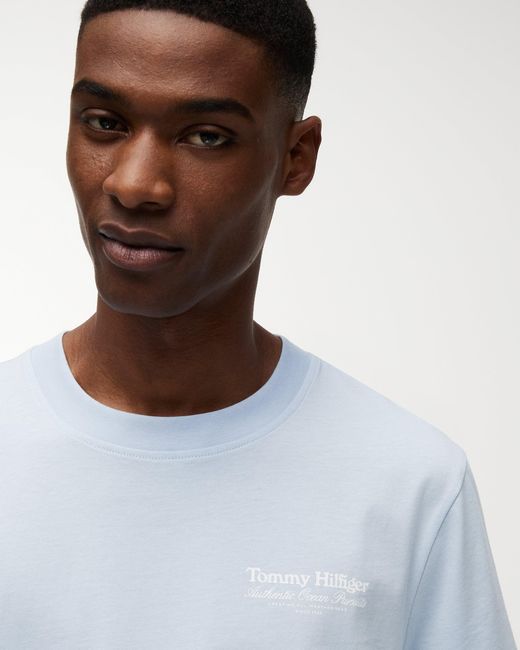 Tommy Hilfiger White Nautical Back Graphic T-Shirt for men