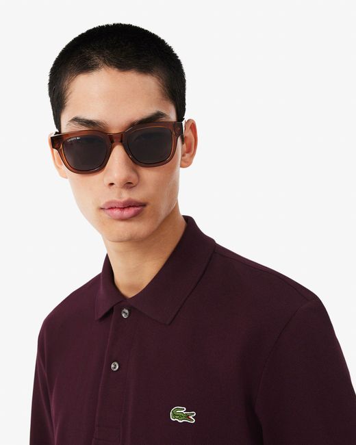 Lacoste Red Original L.12.12 Long Sleeve Cotton Polo Shirt for men