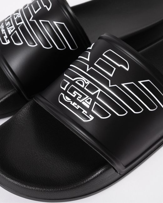 Emporio Armani Multicolor Embossed Eagle Pvc Slides for men