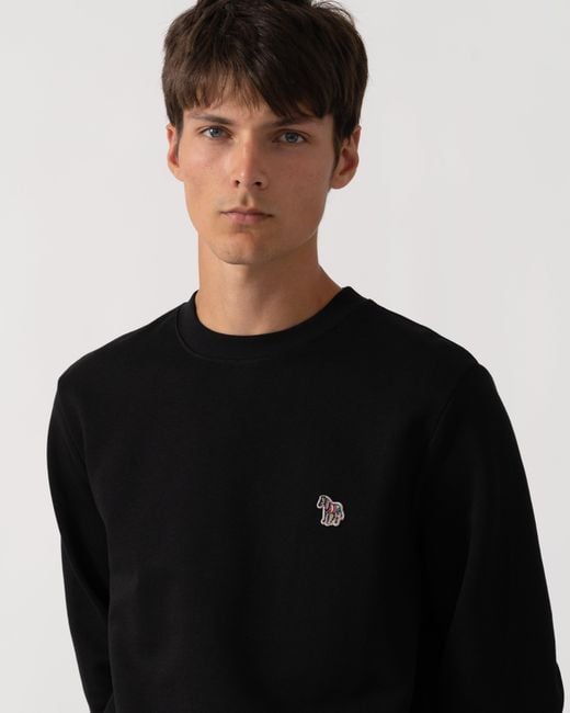 Paul Smith Black Ps Regular Fit Zebra Logo Sweatshirt for men