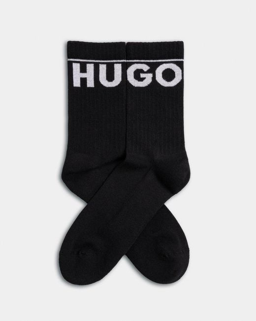 HUGO Black 2 Pack Qs Rib Iconic Combed Cotton Socks Nos for men
