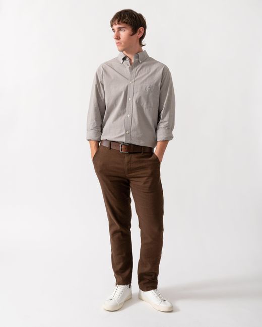 Gant Gray Regular Fit Classic Poplin Gingham Shirt for men