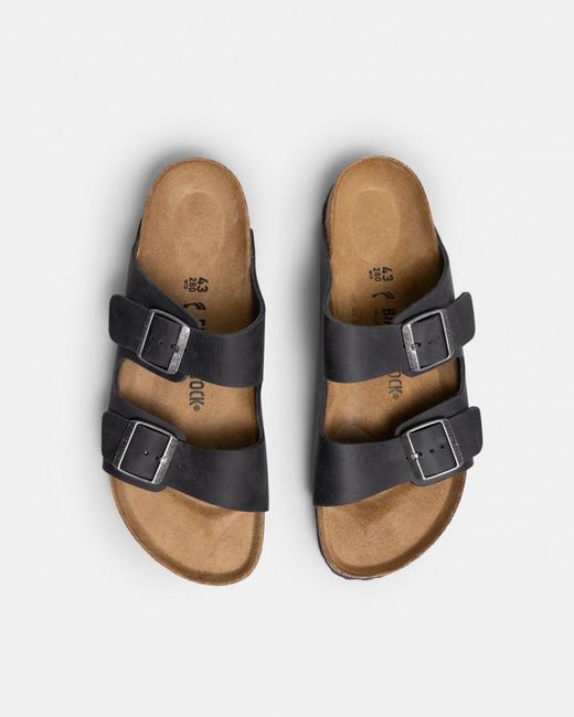 Birkenstock Black Arizona Bs Oiled Leather Unisex Sandals