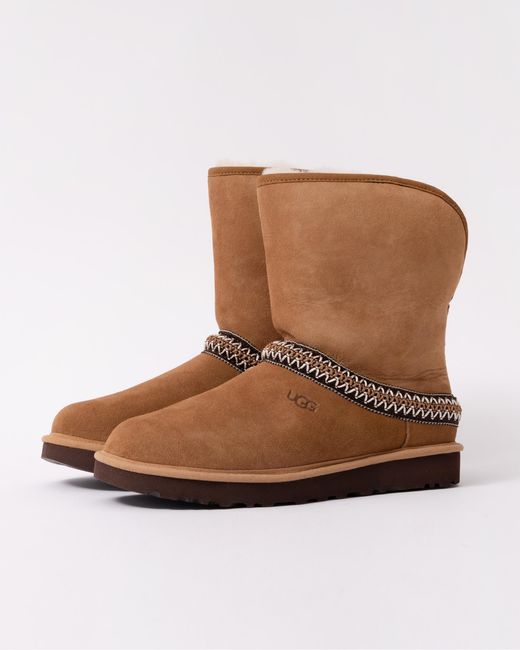 Ugg Brown Classic Short Crescent Boots