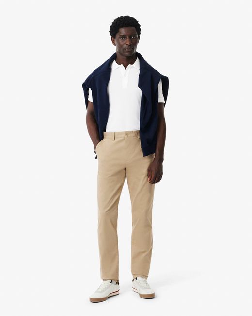 Lacoste White Original.12.12 Slim Fit Petit Piqué Cotton Polo Shirt for men