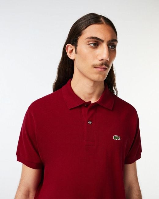 Lacoste Red Original L.12.12 Petit Pique Cotton Polo Shirt for men