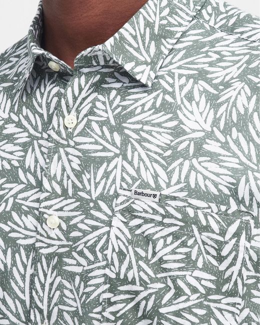 Barbour Gray Jackstone Regular Printed Summer Shirt for men