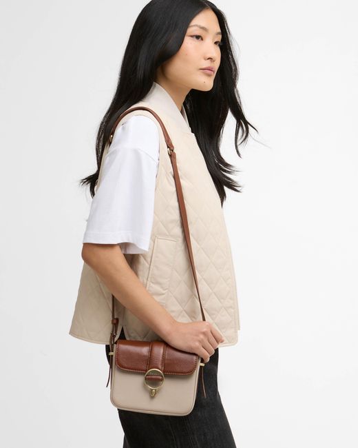 Barbour Brown Mini Rosa Leather Crossbody Bag