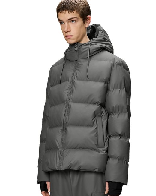 Rains Gray Alta Puffer Jacket
