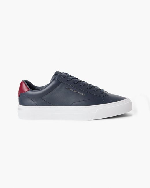 Tommy Hilfiger Blue Premium Dress Nappa Leather Cupsole Trainers for men