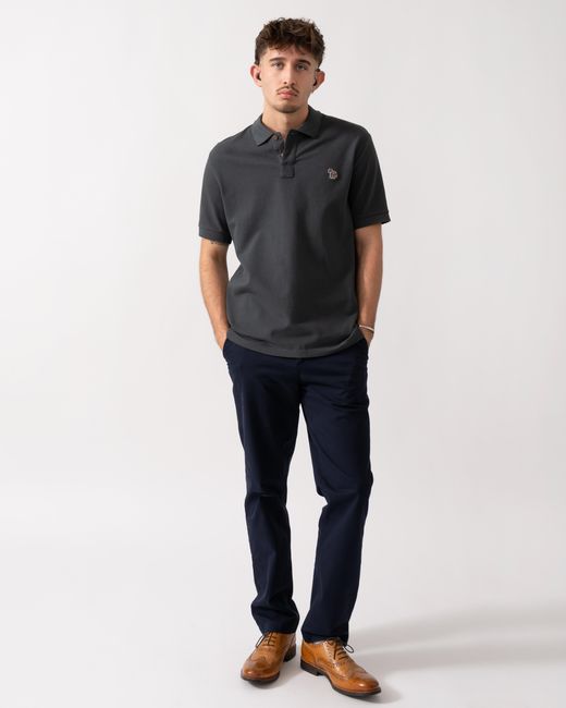 Paul Smith Black Ps Regular Fit Short Sleeve Zebra Polo Shirt for men