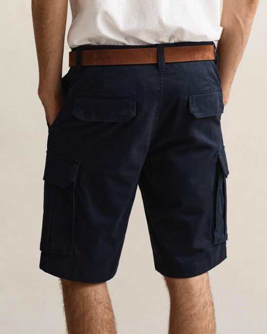 Gant Blue Regular Fit Classic Cargo Shorts for men