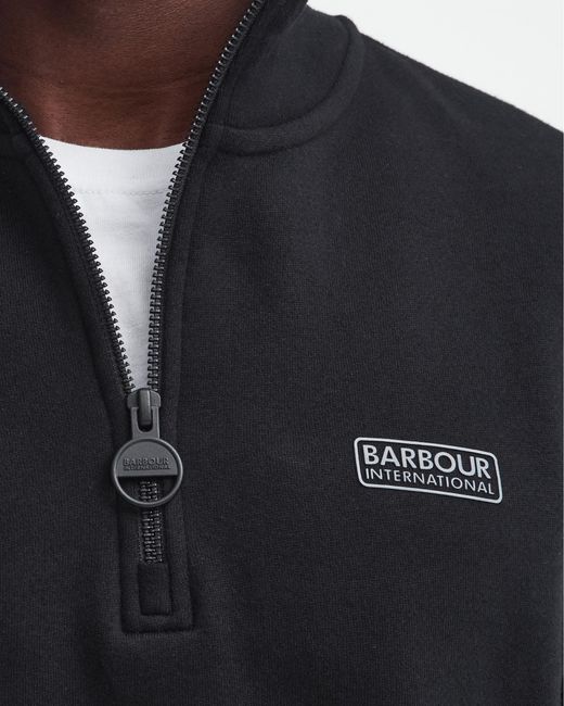 Barbour Black Essential Half-Zip Sweatshirt Size: L for men