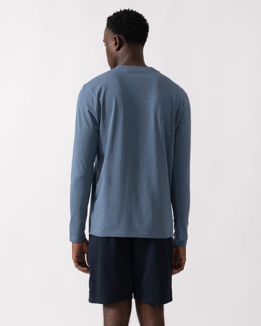 Boss Blue Tchark Long Sleeve Stretch Cotton T-Shirt for men