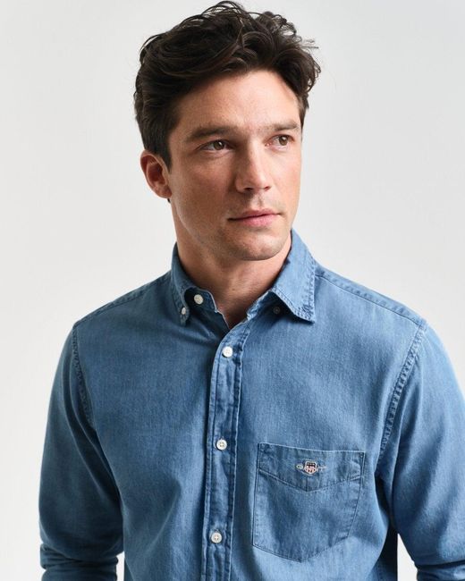Gant Blue Regular Fit Indigo Shirt for men
