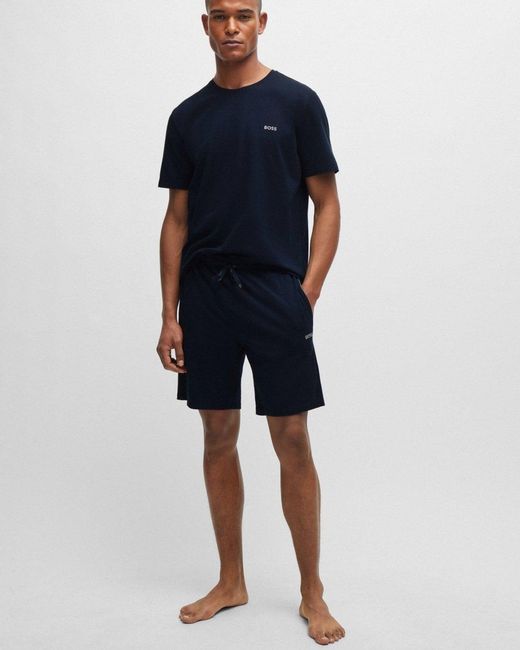 Boss Blue Mix & Match Stretch-Cotton Regular Fit T-Shirt With Logo Detail Nos Size: L for men