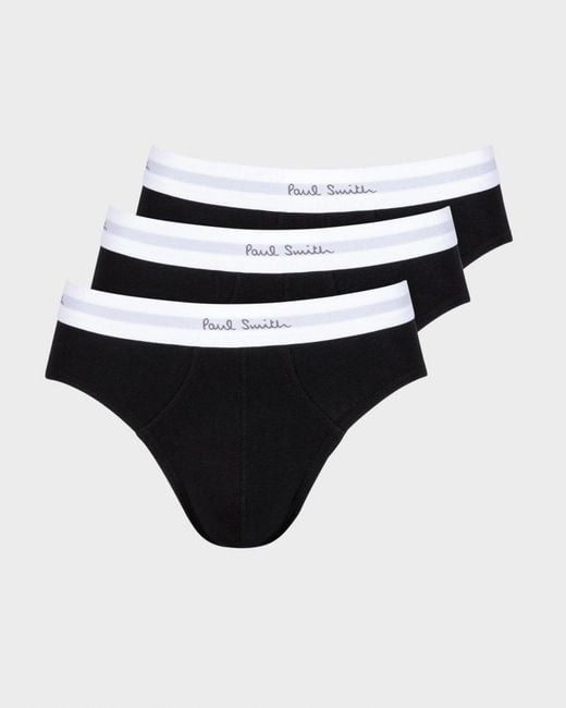 Paul Smith Black 3-Pack Band Briefs for men