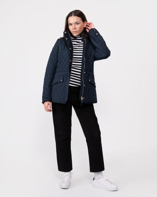 Joules Blue Allendale Diamond Quilted Jacket