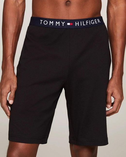 Tommy Hilfiger Black Jersey Lounge Shorts for men