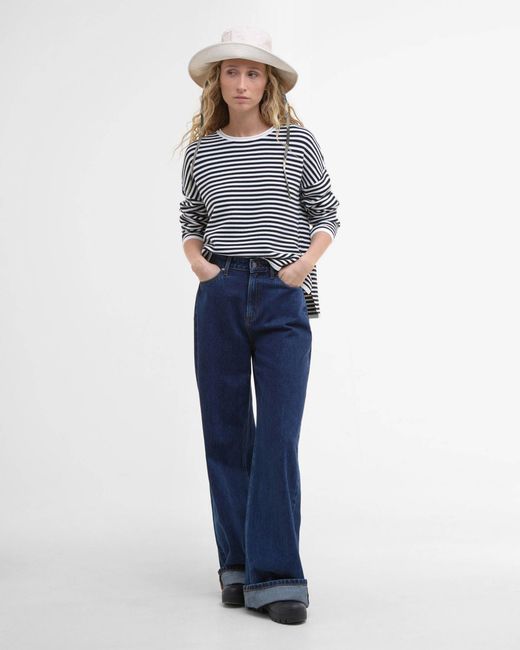 Barbour Blue Marine Stripe Knitted Jumper