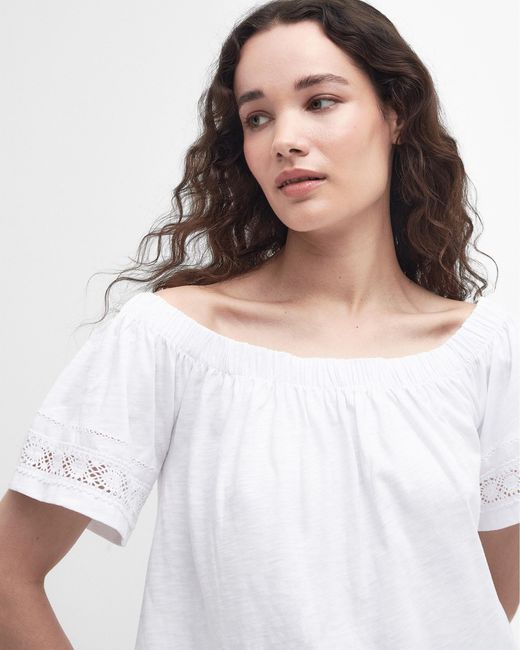 Barbour White Ralee Relaxed Top