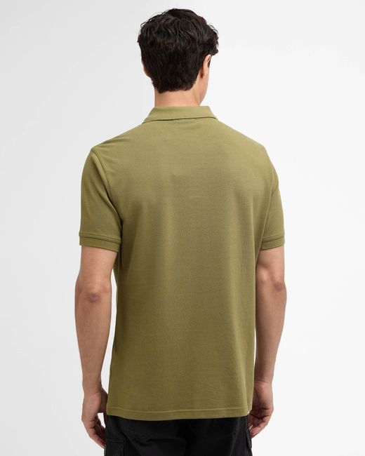Barbour Green Essential Short Sleeve Polo for men