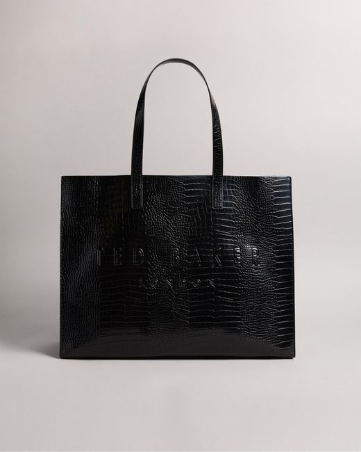 Ted Baker Black Allicon Mock Croc Icon Tote Bag