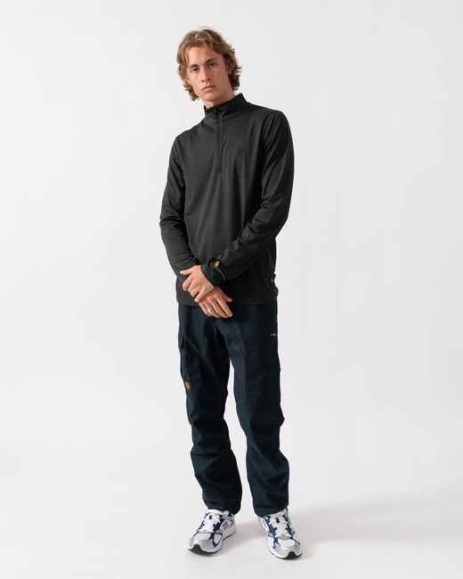Fjallraven Black Abisko Day Hike Half Zip Long Sleeve Top for men