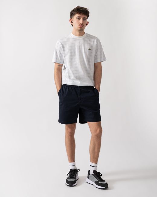Lacoste Blue Relaxed Fit Stretch Cotton Shorts for men