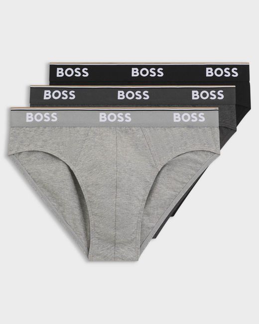 Boss Gray 3 Pack Power Briefs for men