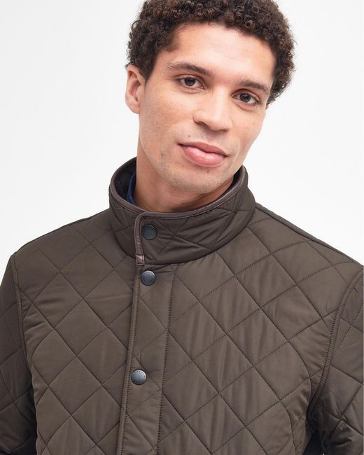Barbour Brown Powell Quilted Jacket for men
