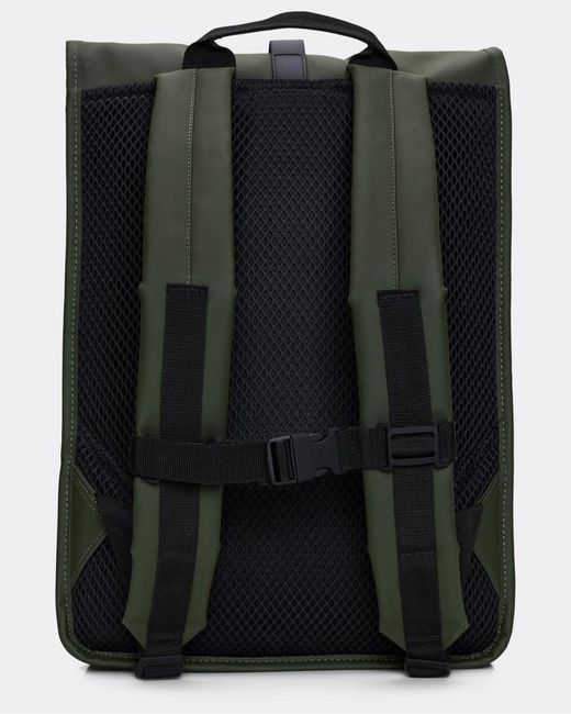 Rains Green Rolltop Rucksack