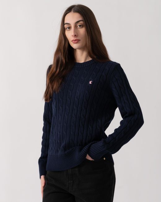 Joules Blue Classic Cable Knit Jumper