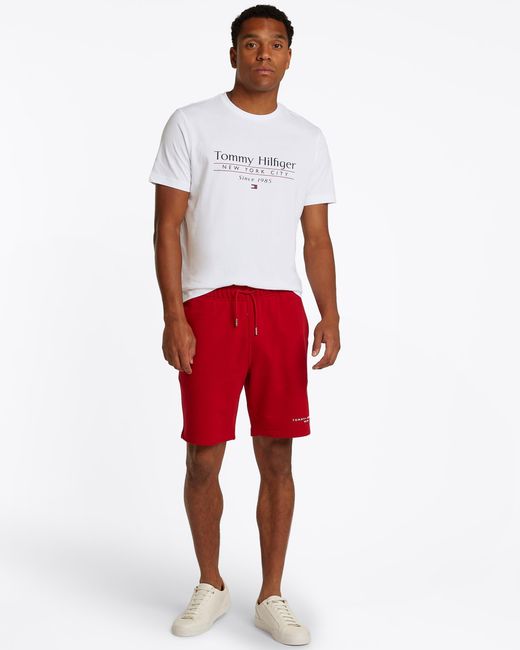 Tommy Hilfiger White Center Stack T Shirt for men