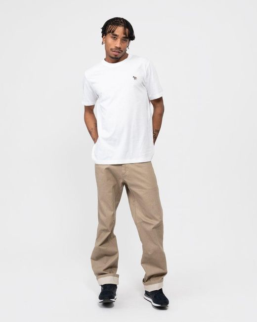 Paul Smith White Ps Regular Fit Short Sleeve Zebra Logo T-Shirt for men