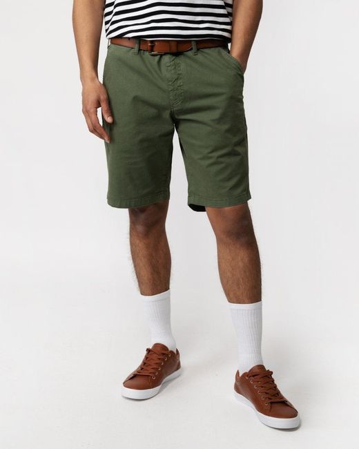Paul Smith Green Cotton Twill Broad Stripe Zebra Shorts for men