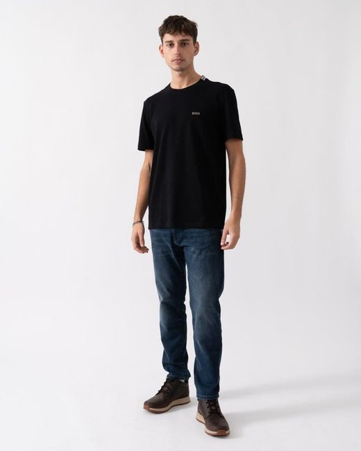 Boss Black Taddy Cotton Piqué T-shirt With Oxford-jacquard Back Collar for men