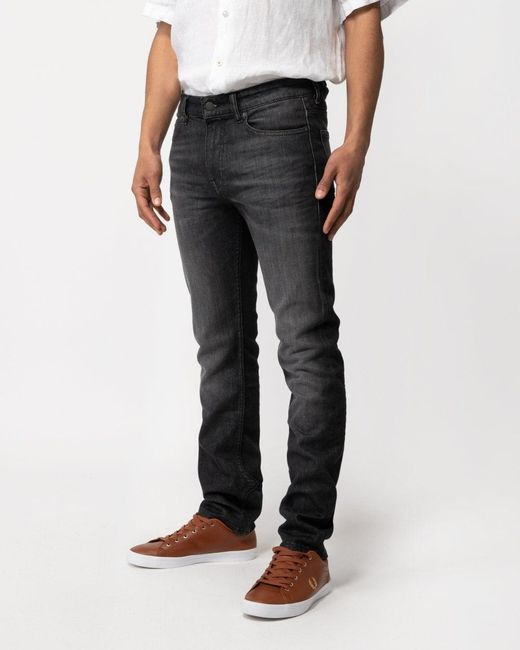 Boss Gray Delaware Bc-c Slim Fit Comfort Stretch Charcoal Denim Jeans for men