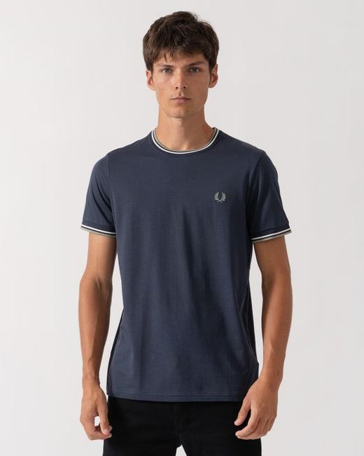 Fred Perry Blue Twin Tipped T-Shirt for men