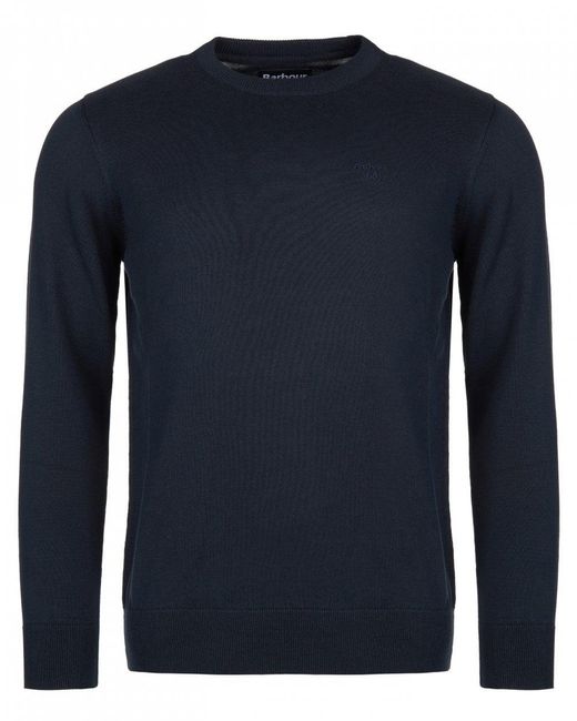 Barbour Blue Pima Cotton Crew Sweatshirt for men