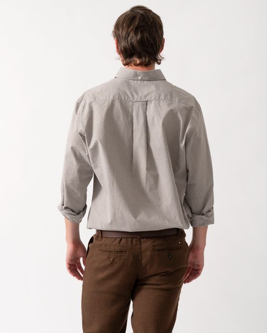 Gant Gray Regular Fit Classic Poplin Gingham Shirt for men