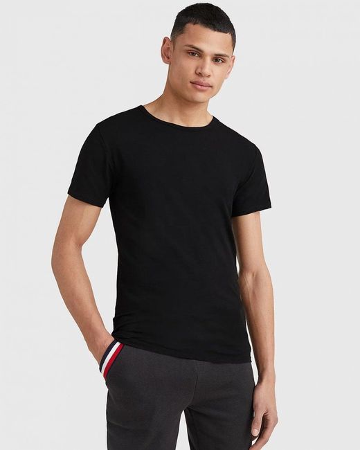 Tommy Hilfiger Black 3 Pack Essential Stretch T-Shirts for men