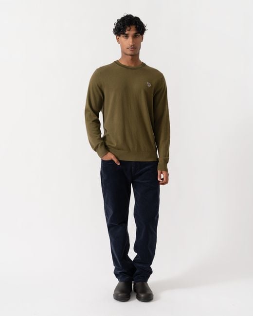 Paul Smith Green Ps Crew Neck Zebra Badge Sweater for men