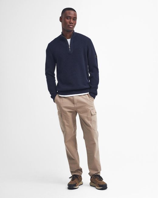 Barbour Blue Crawley Funnel Neck Jumper Size: M for men